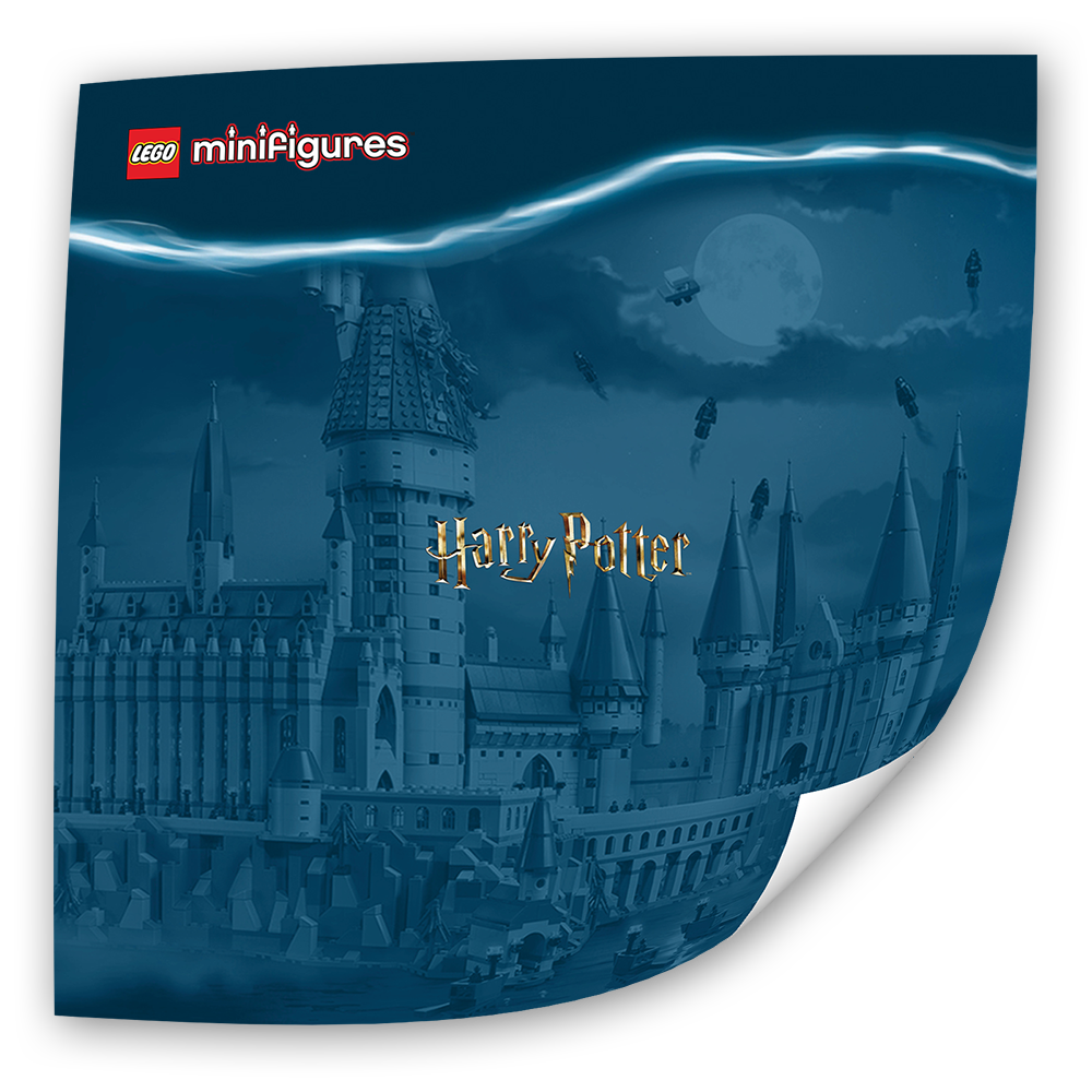 Fotoeinleger für Minifiguren Harry Potter - Motiv: Hogwarts (25x25 cm)