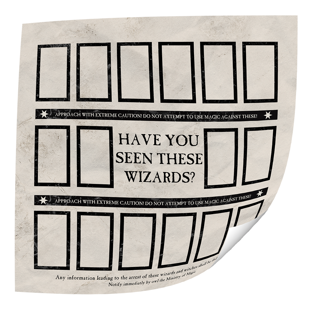 Fotoeinleger für Minifiguren Harry Potter - Motiv: Steckbrief 16 (25x25 cm)