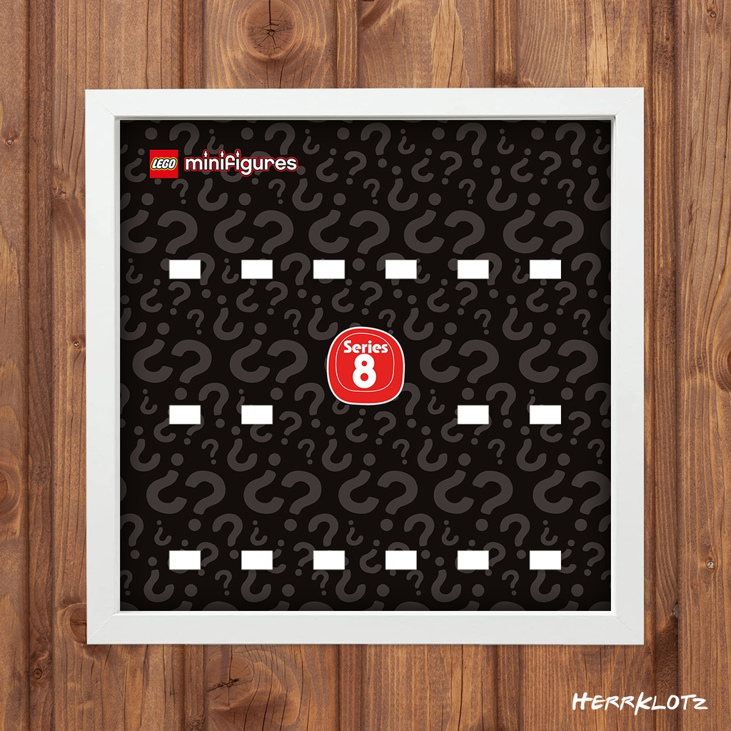 Displayrahmen für LEGO® Minifiguren Serie 8 (Weiß)