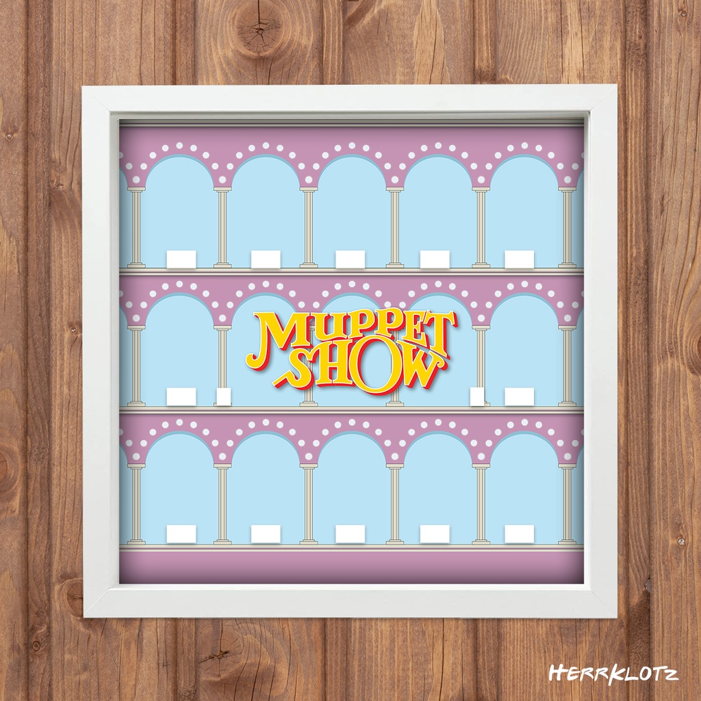 Displayrahmen für LEGO® Muppets (71033) - Motiv: Theater (Weiß)