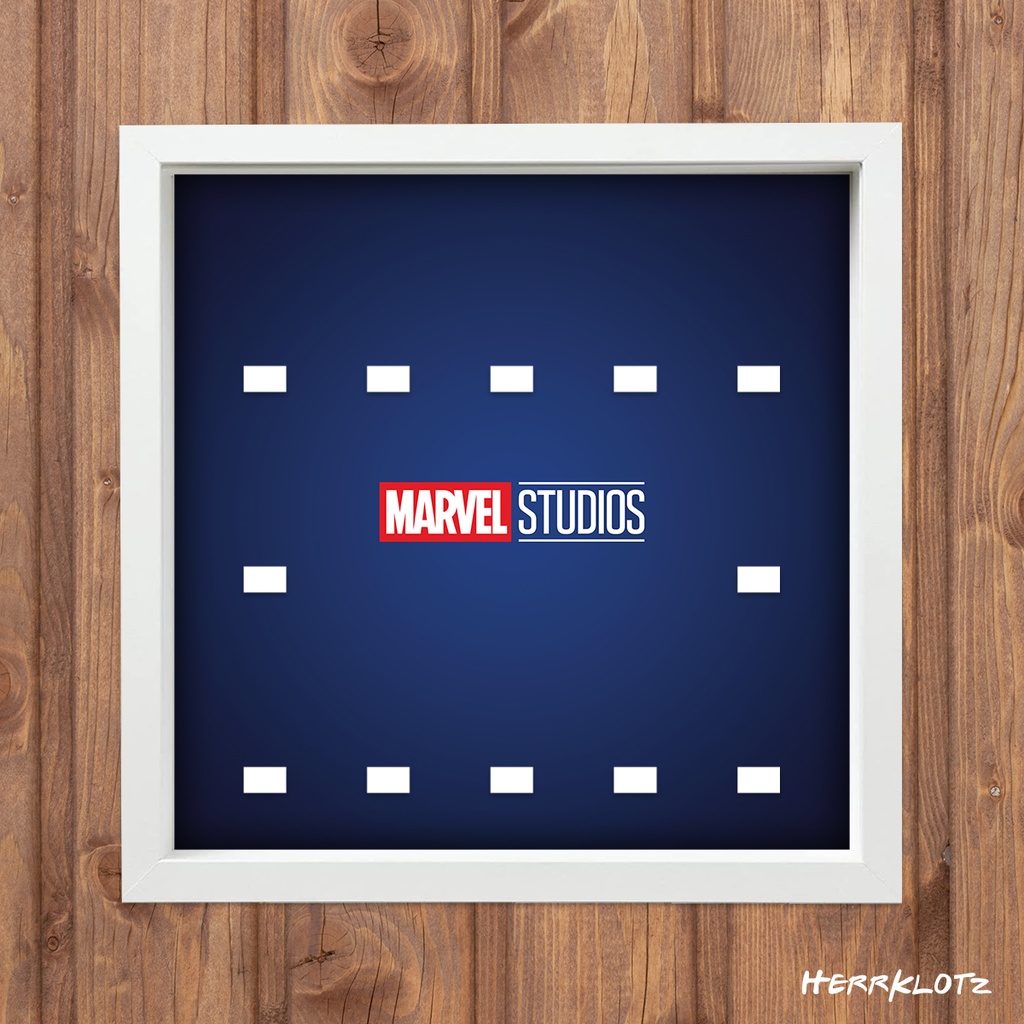 Displayrahmen für LEGO® Minifiguren Serie Marvel (Weiß)