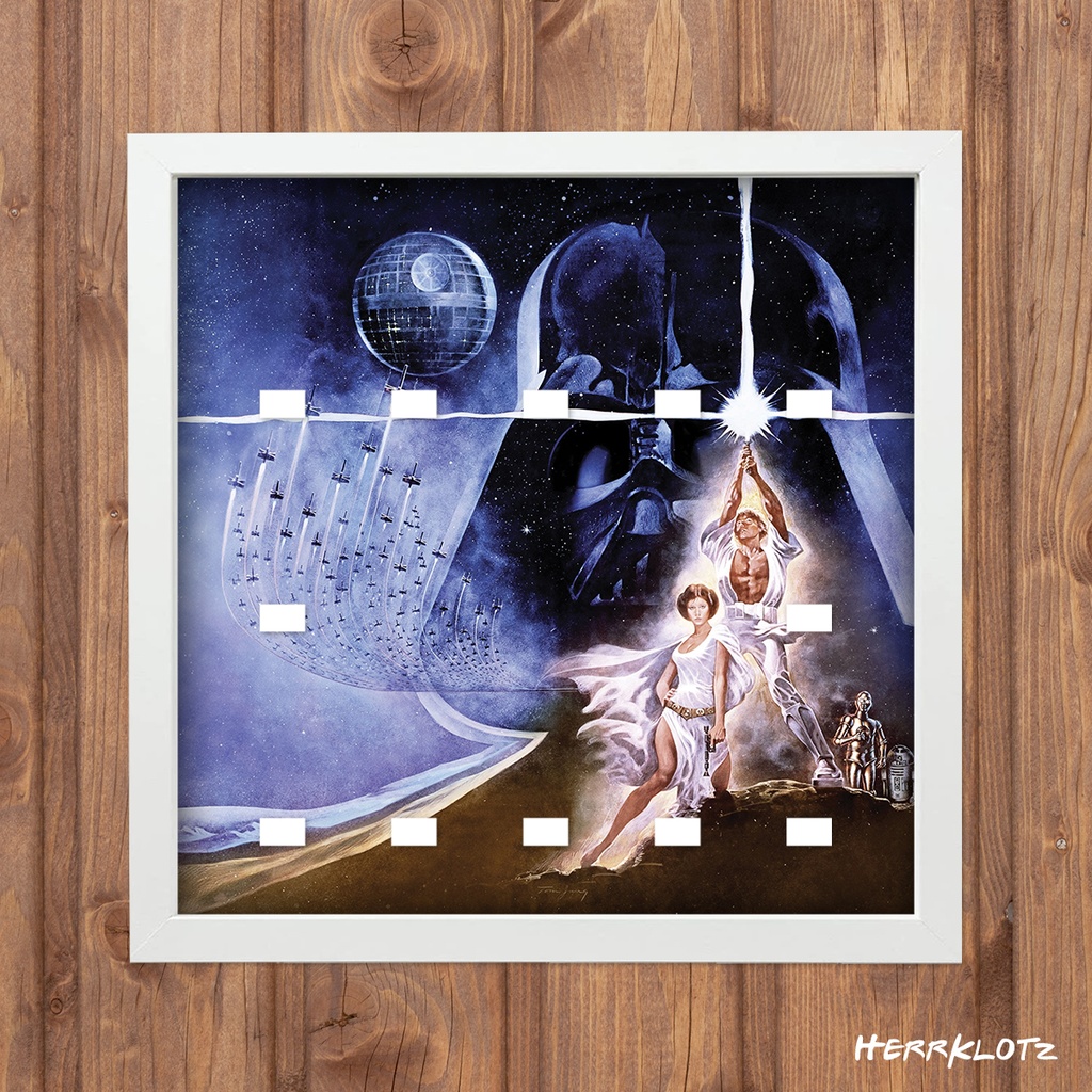 Displayrahmen für LEGO® Star Wars Minifiguren - Motiv: Classic Poster (25x25) (Weiß, 12)