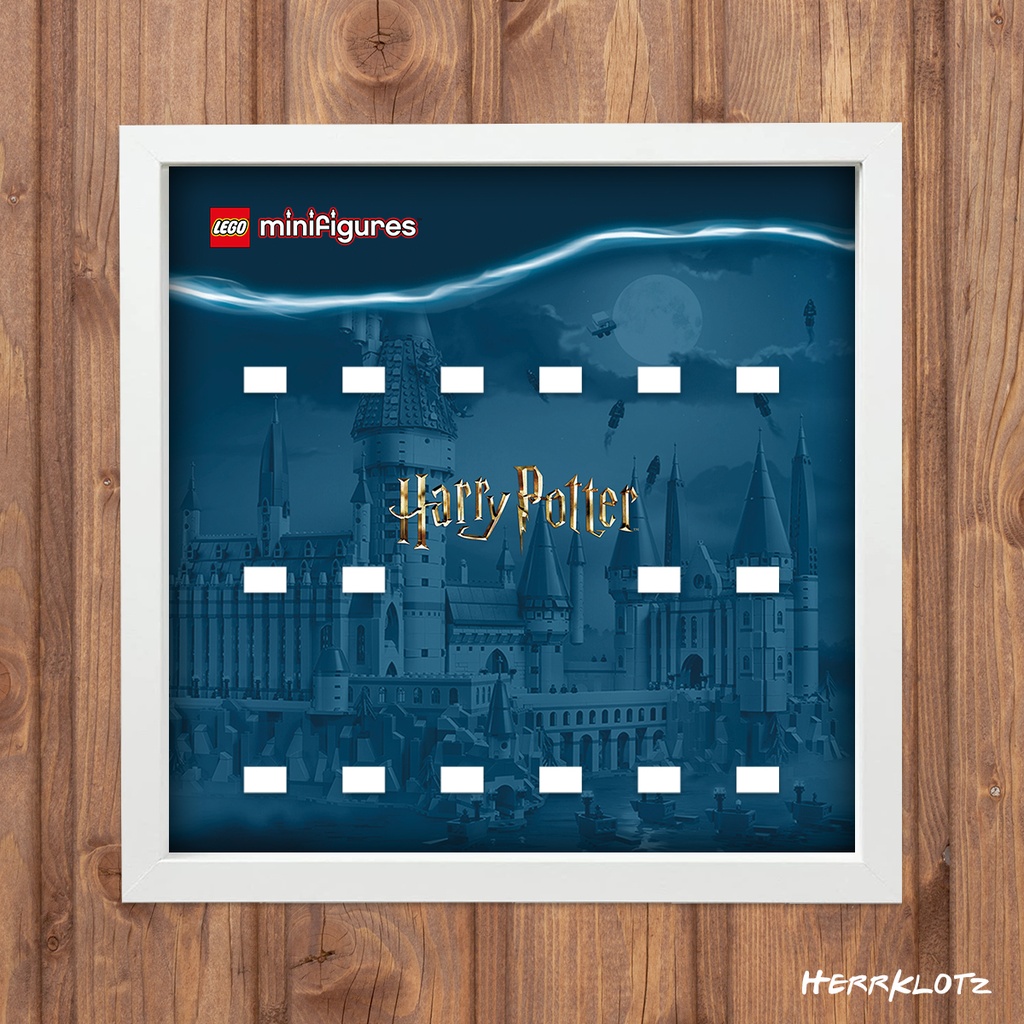 Displayrahmen für LEGO® Harry Potter Minifiguren - Motiv: Hogwarts (Weiß, 16)