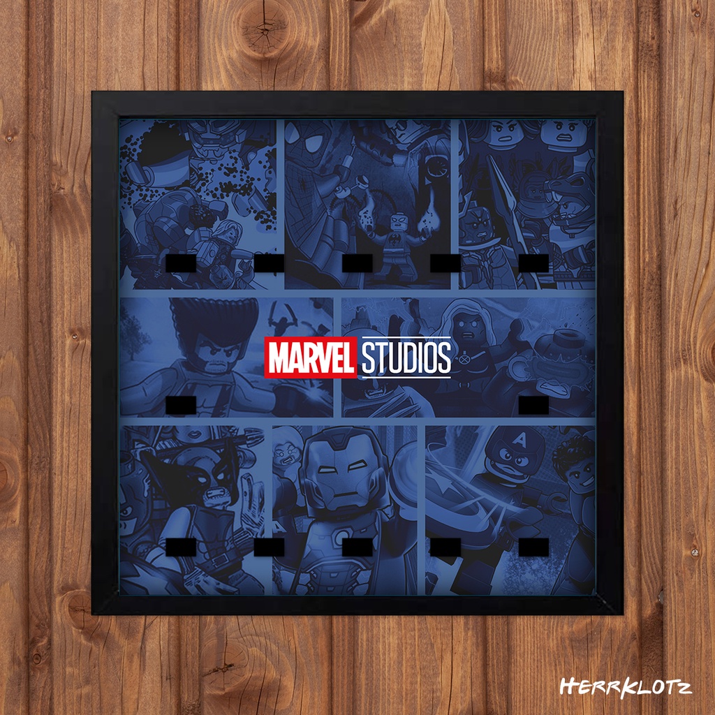 Displayrahmen für LEGO® Minifiguren Serie Marvel - Motiv: Comics