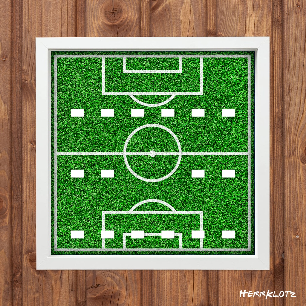 Displayrahmen für LEGO® Minifiguren Serie DFB - Die Mannschaft - Motiv 2 (Weiß)