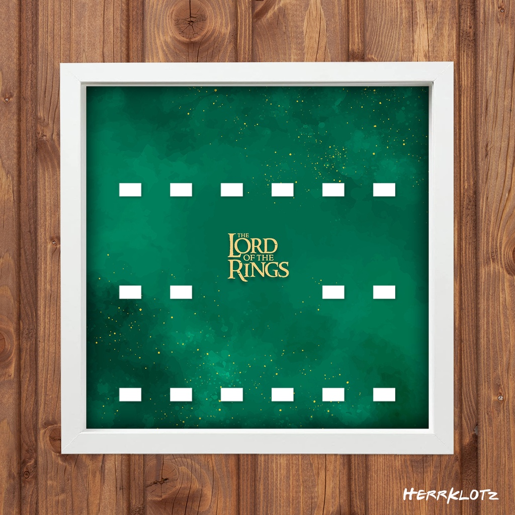 Displayrahmen für LEGO® Minifiguren - Der Herr der Ringe - Logo Ver. 1 (Weiß, 16)