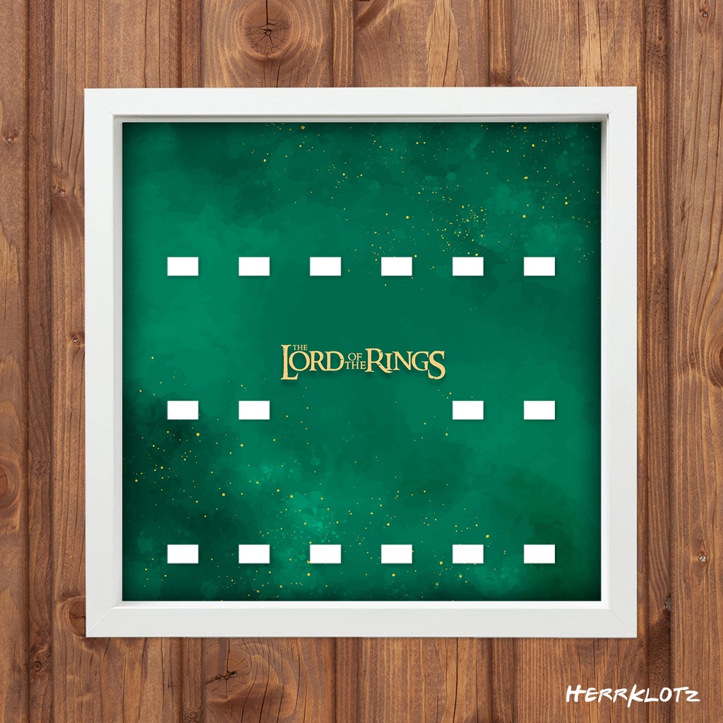 Displayrahmen für LEGO® Minifiguren - Der Herr der Ringe - Logo Ver. 2 (Weiß, 16)