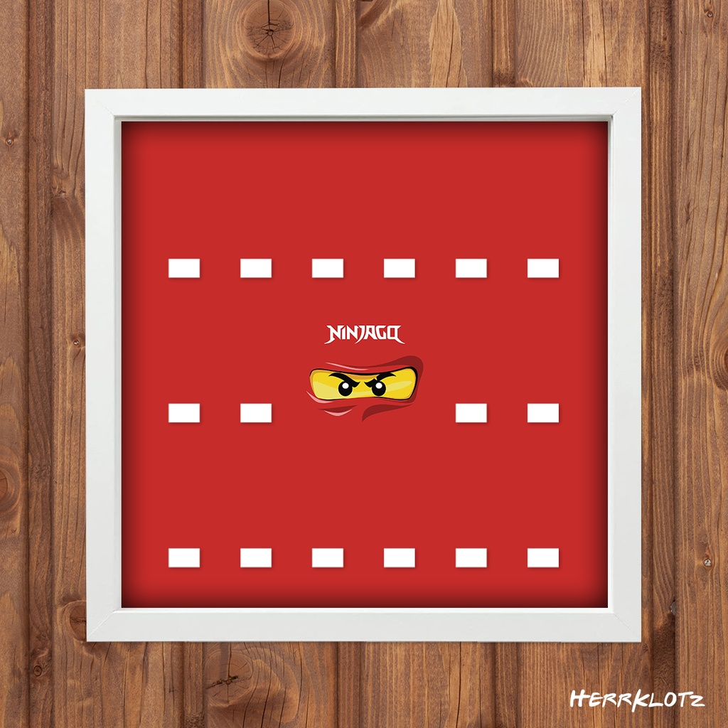 Displayrahmen für LEGO® Minifiguren - Ninjago - Rot (Weiß)