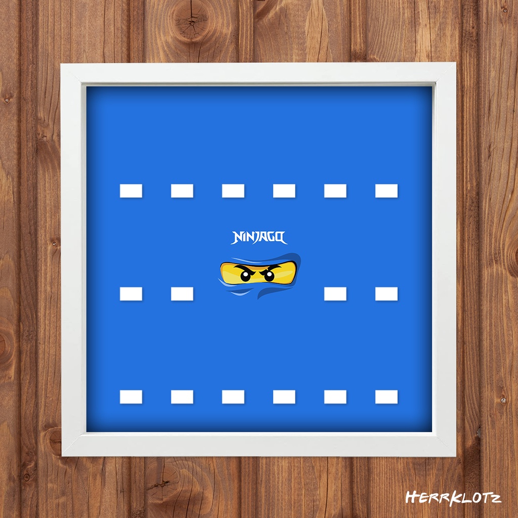Displayrahmen für LEGO® Minifiguren - Ninjago - Blau (Weiß)