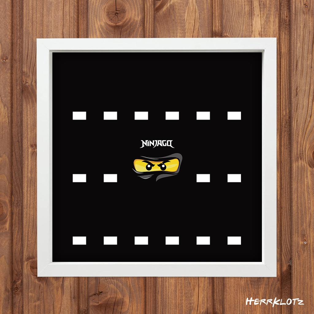 Displayrahmen für LEGO® Minifiguren - Ninjago - Schwarz (Weiß)