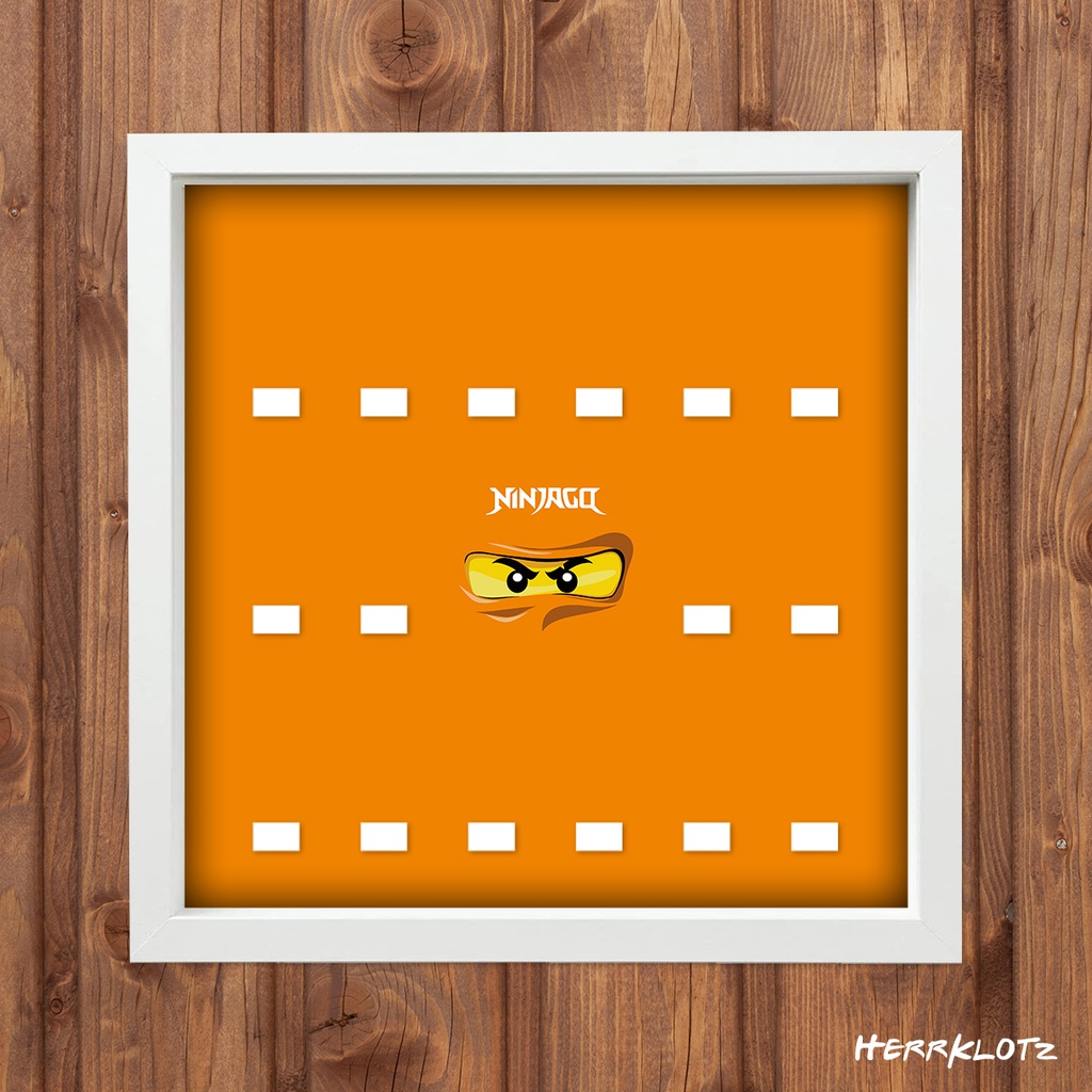 Displayrahmen für LEGO® Minifiguren - Ninjago - Orange (Weiß)