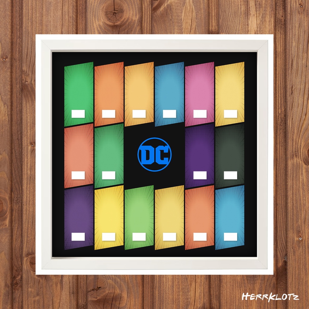 Displayrahmen für LEGO® Minifiguren Serie DC Comics (Weiß)
