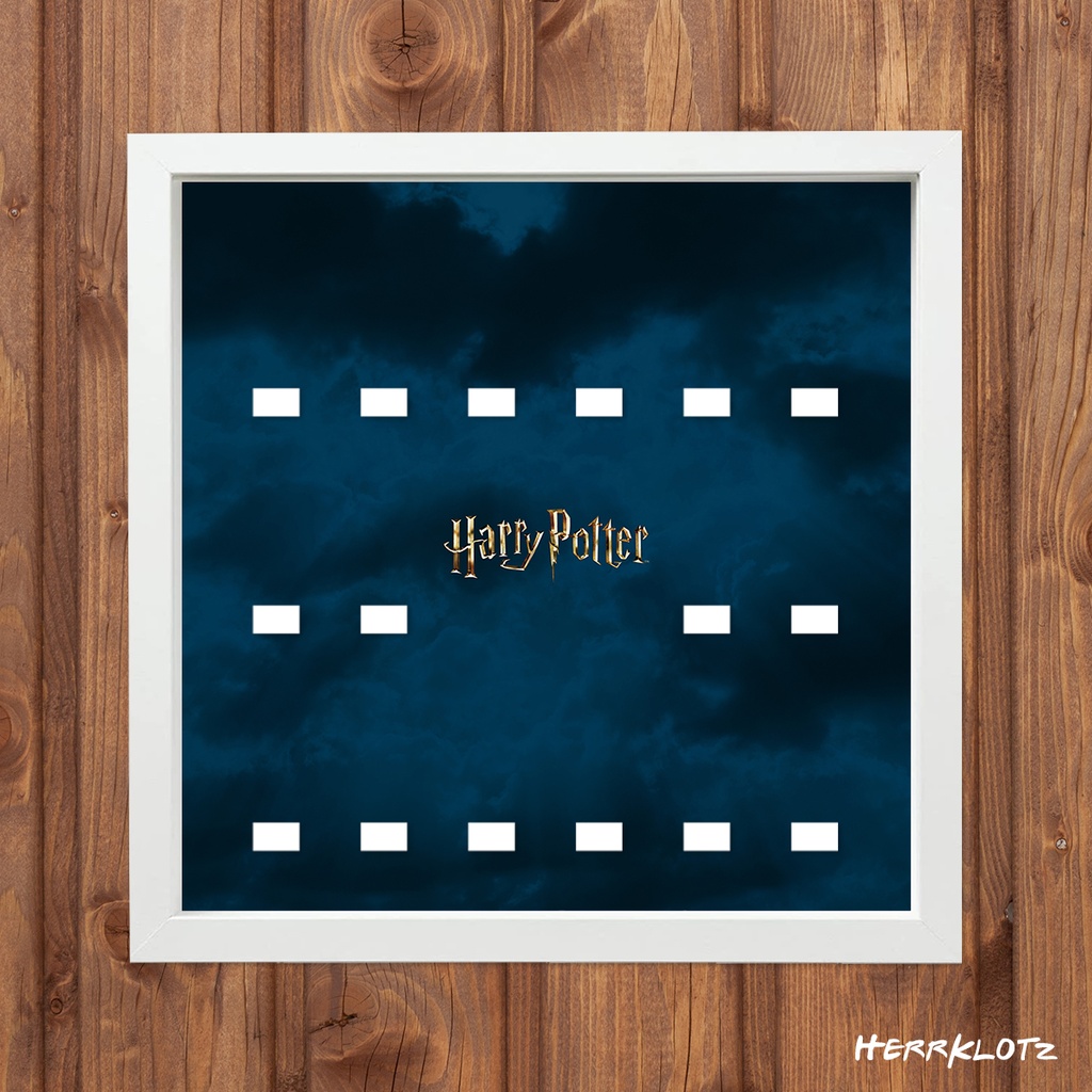 Displayrahmen für LEGO® Harry Potter Minifiguren - Motiv: Wolken (Weiß)