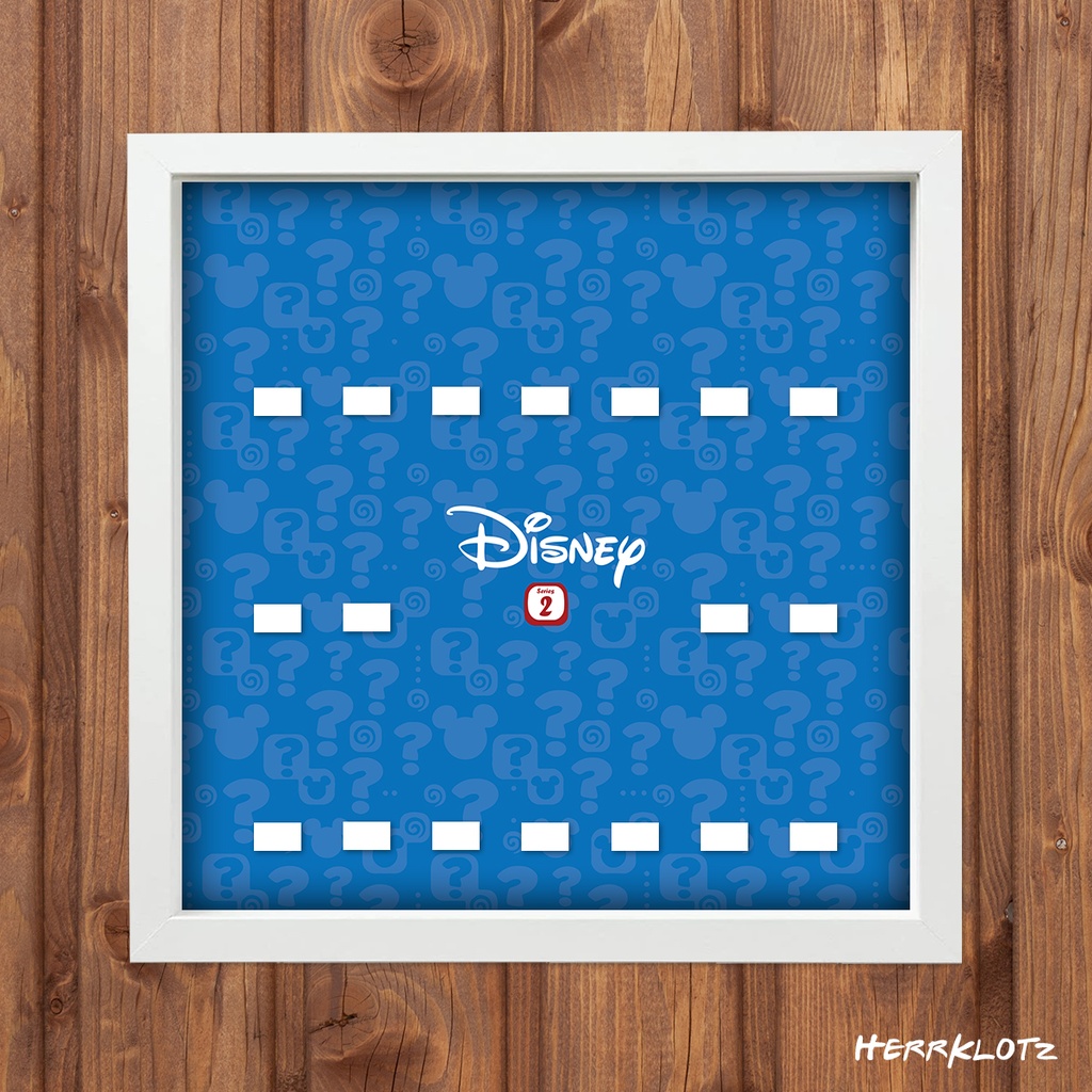 Displayrahmen für LEGO® Minifiguren Serie Disney 2 (Weiß, 18 (Logo zentriert))