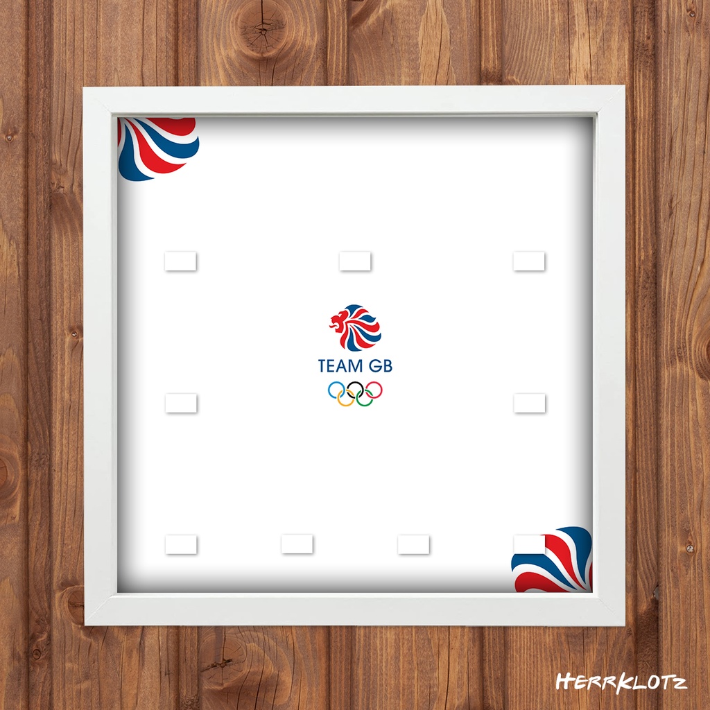 Displayrahmen für LEGO® Team GB Minifiguren (Weiß)