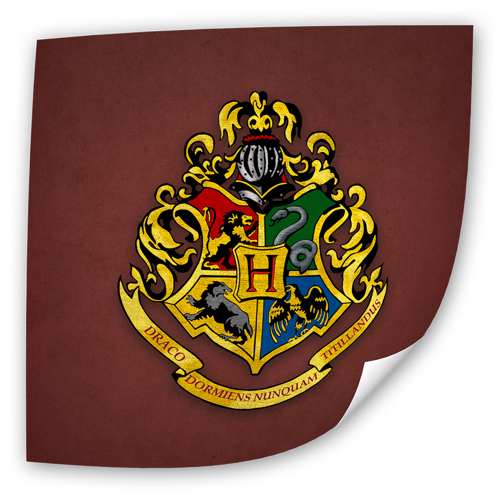 Fotoeinleger für Minifiguren Harry Potter - Motiv: Hogwarts Wappen (25x25cm)