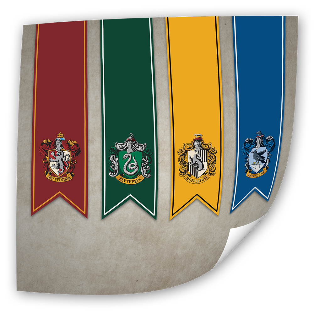 Fotoeinleger für Minifiguren Harry Potter - Motiv: Hogwarts Banner (25x25cm)