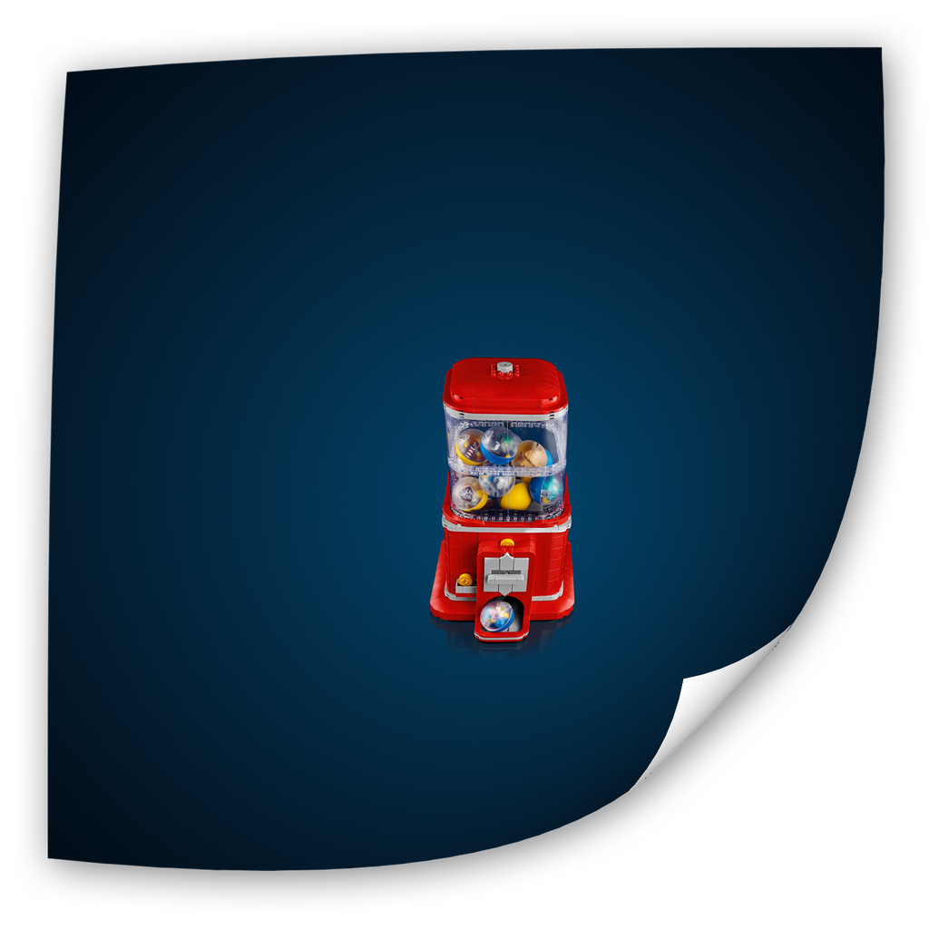 Fotoeinleger - Spielzeugautomat mit Minifiguren - Motiv 2 (25x25 cm)